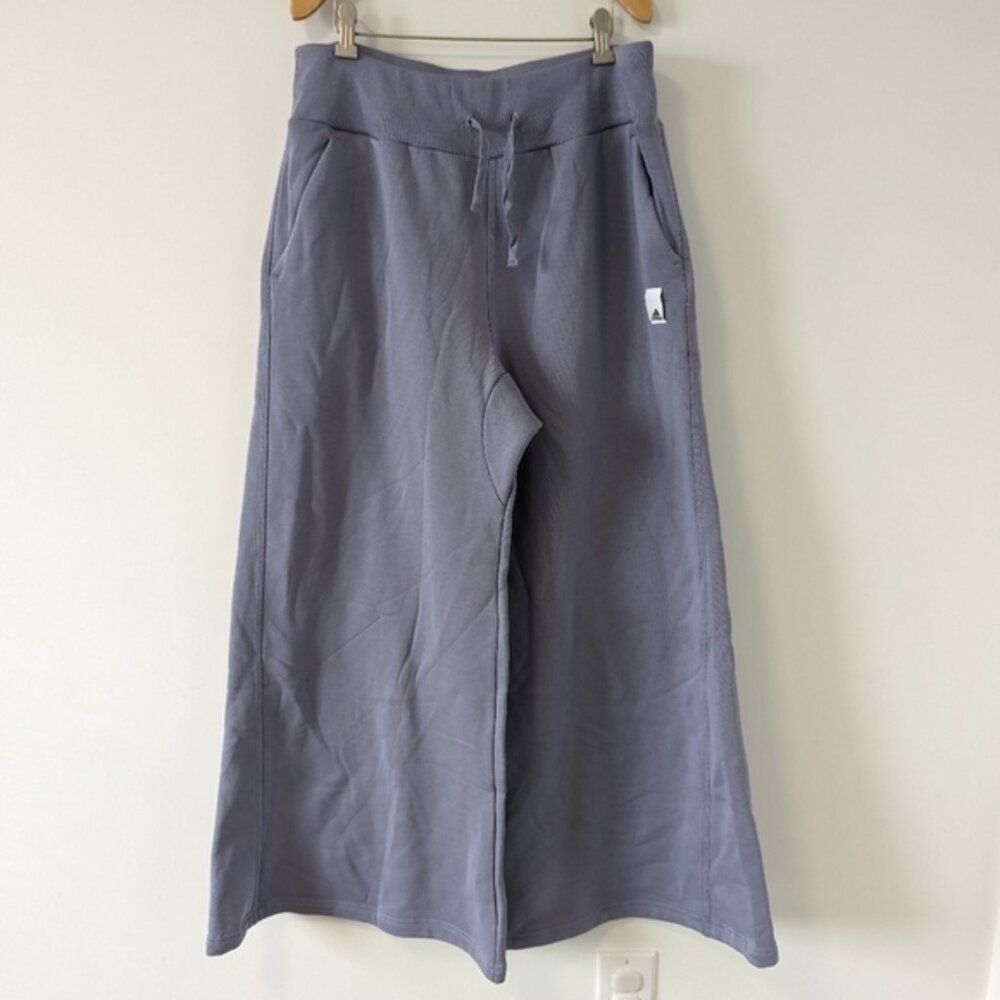 Adidas Women's Lounge Fleece Wide Leg Pants Size Large Purple Y2K Grunge